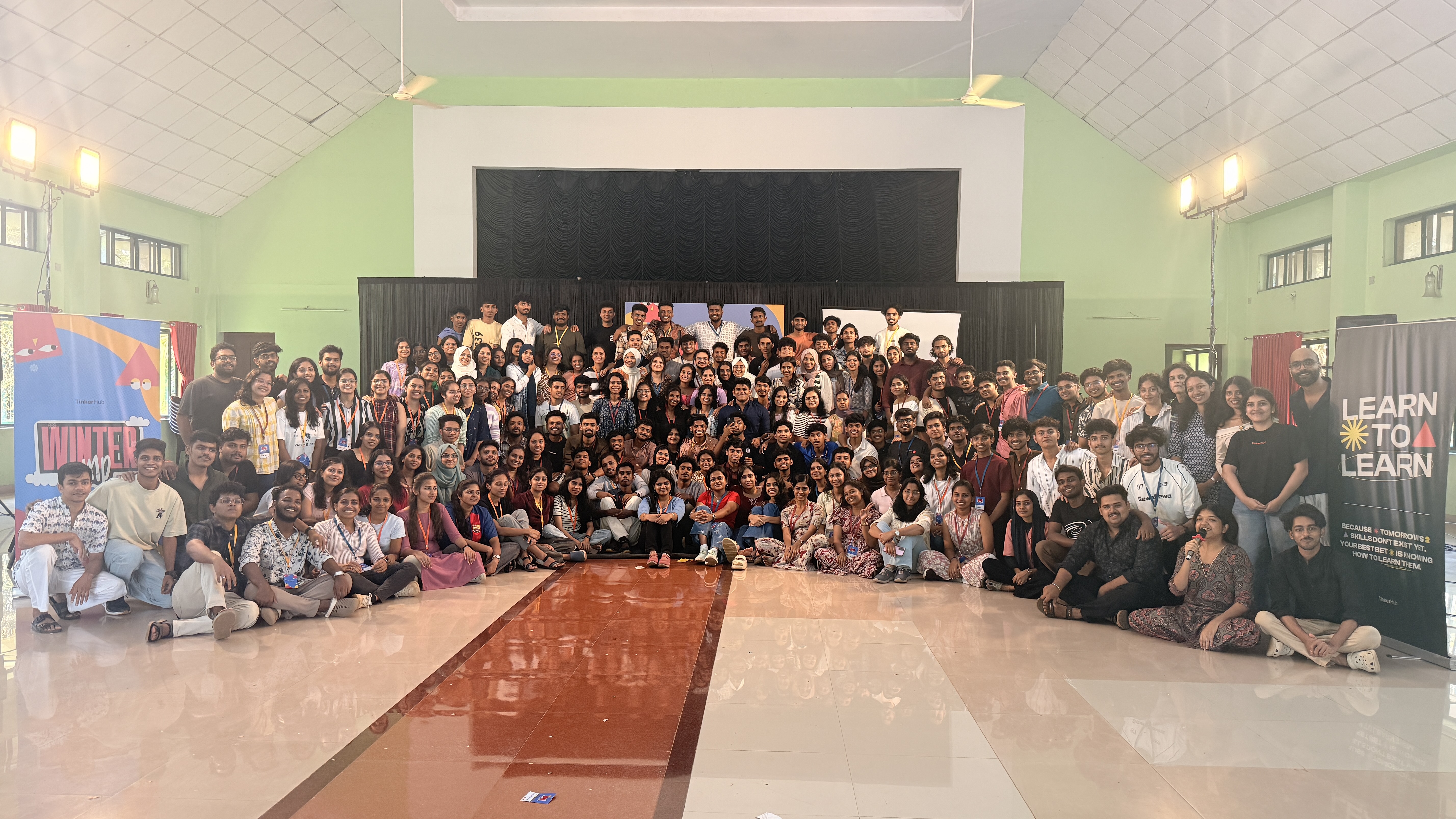 100+ makers at TinkerHub Winter Camp